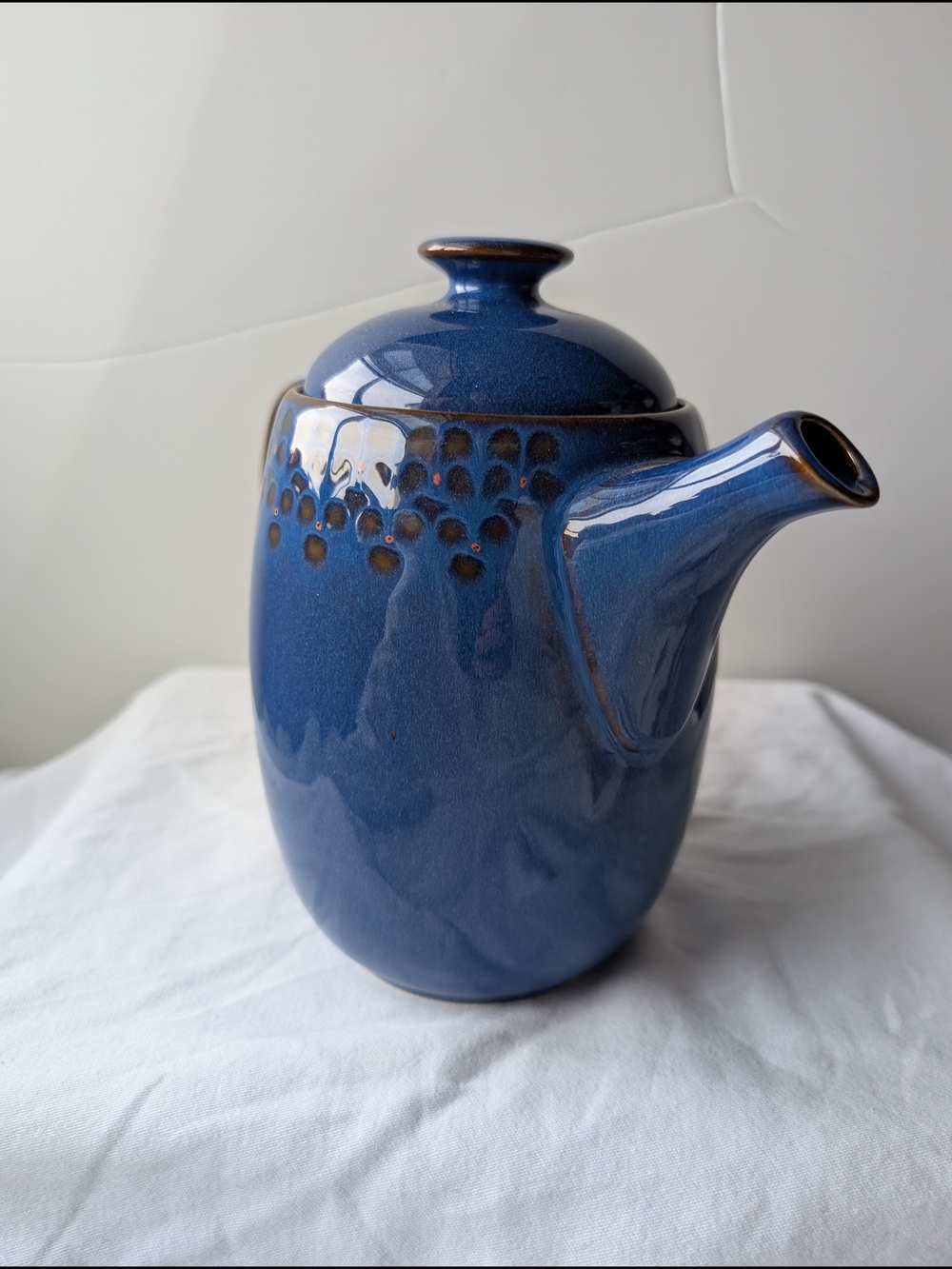 Denby England Midnight Blue Ceramic Coffee Pot Discontinued Vintage - Picture 9 of 16